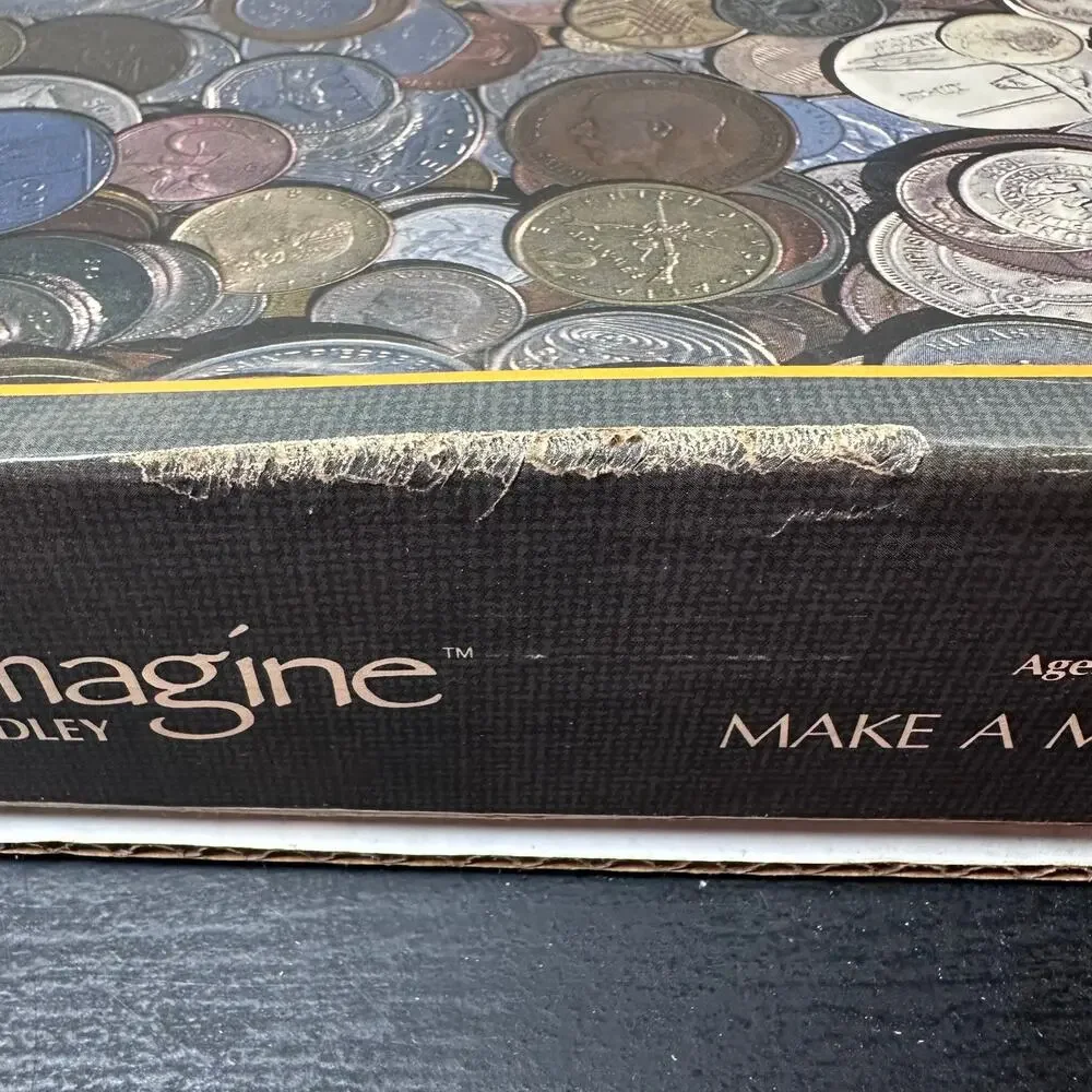 Vintage 1985 milton bradley “make a mint” 1000 pcs jigsaw puzzle